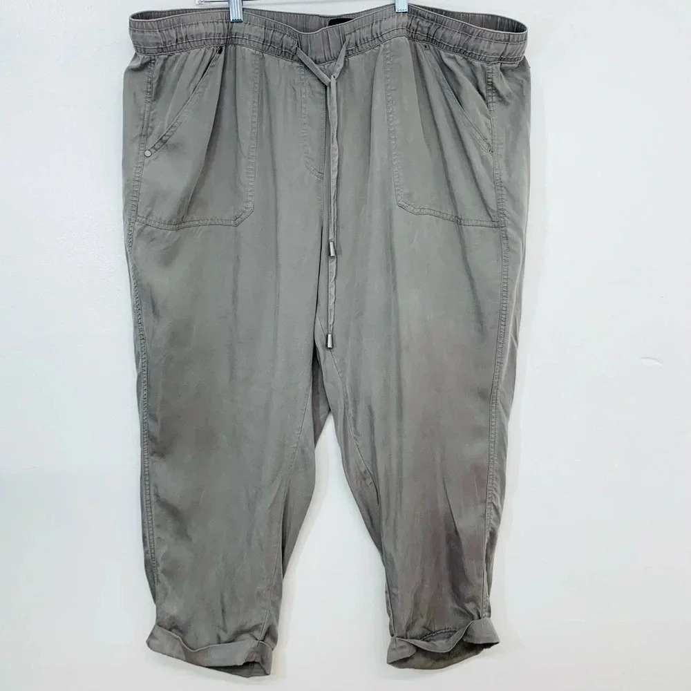 Love Ledgend  Chambray Jogger Pants Woman‎ 22 Elastic Drawstring Waist 3769